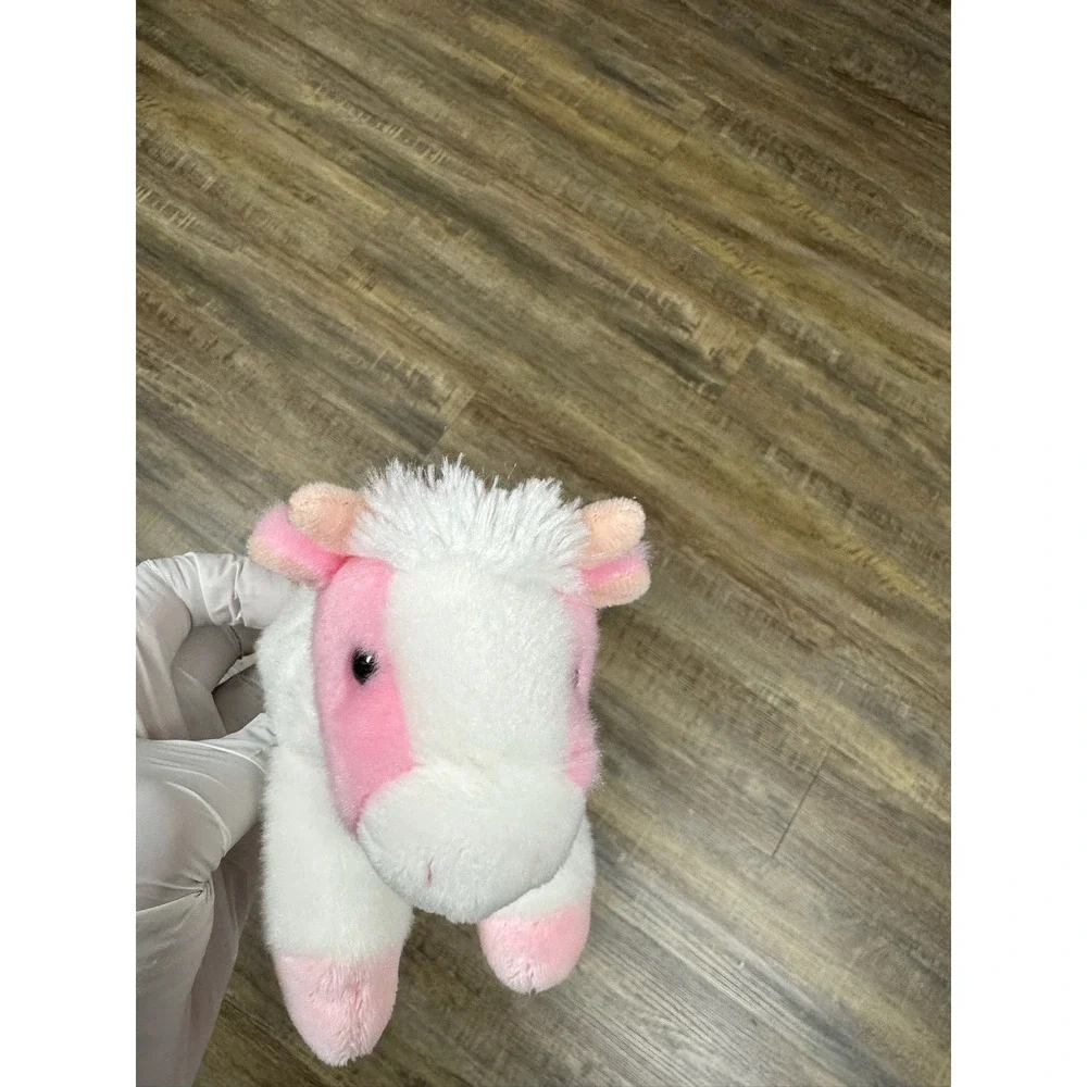 Aurora Pink and White Strawberry Cow Plush Stuffed‎ Animal Floppy 8 inch 2021